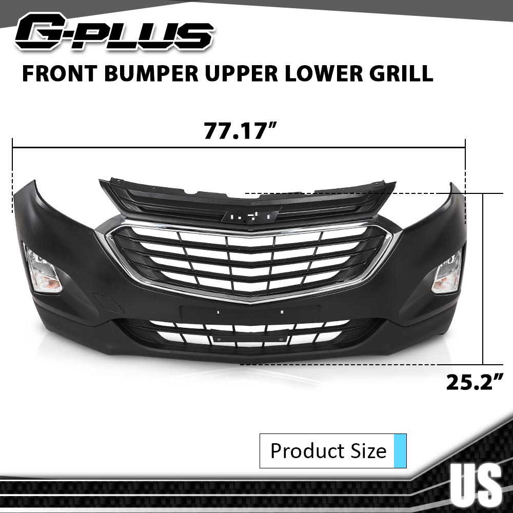 Evan-Fischer Tow Eye Cover With Fog Light Lower Bumper Grille For Chevy Equinox – 84431746
